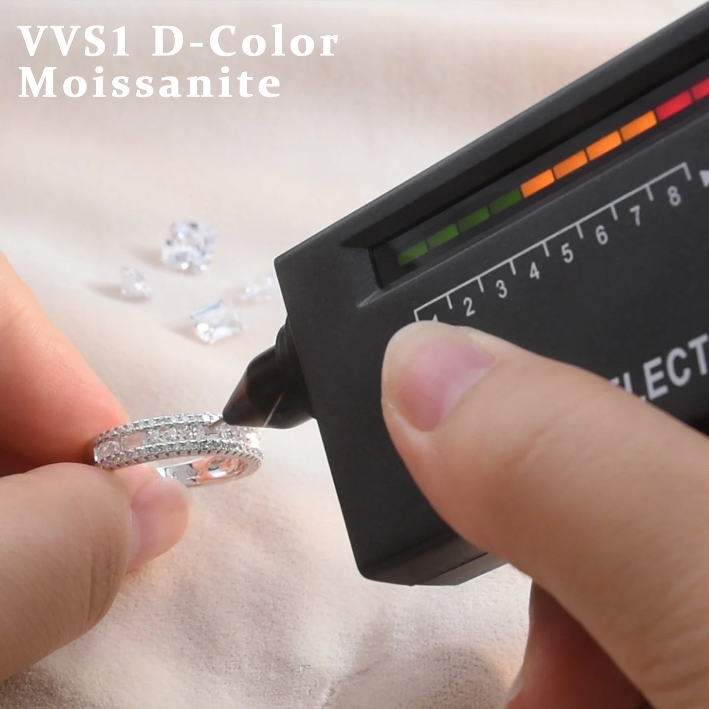 Newshe GRA Certified Moissanite Wedding Bands 925 Sterling Silver