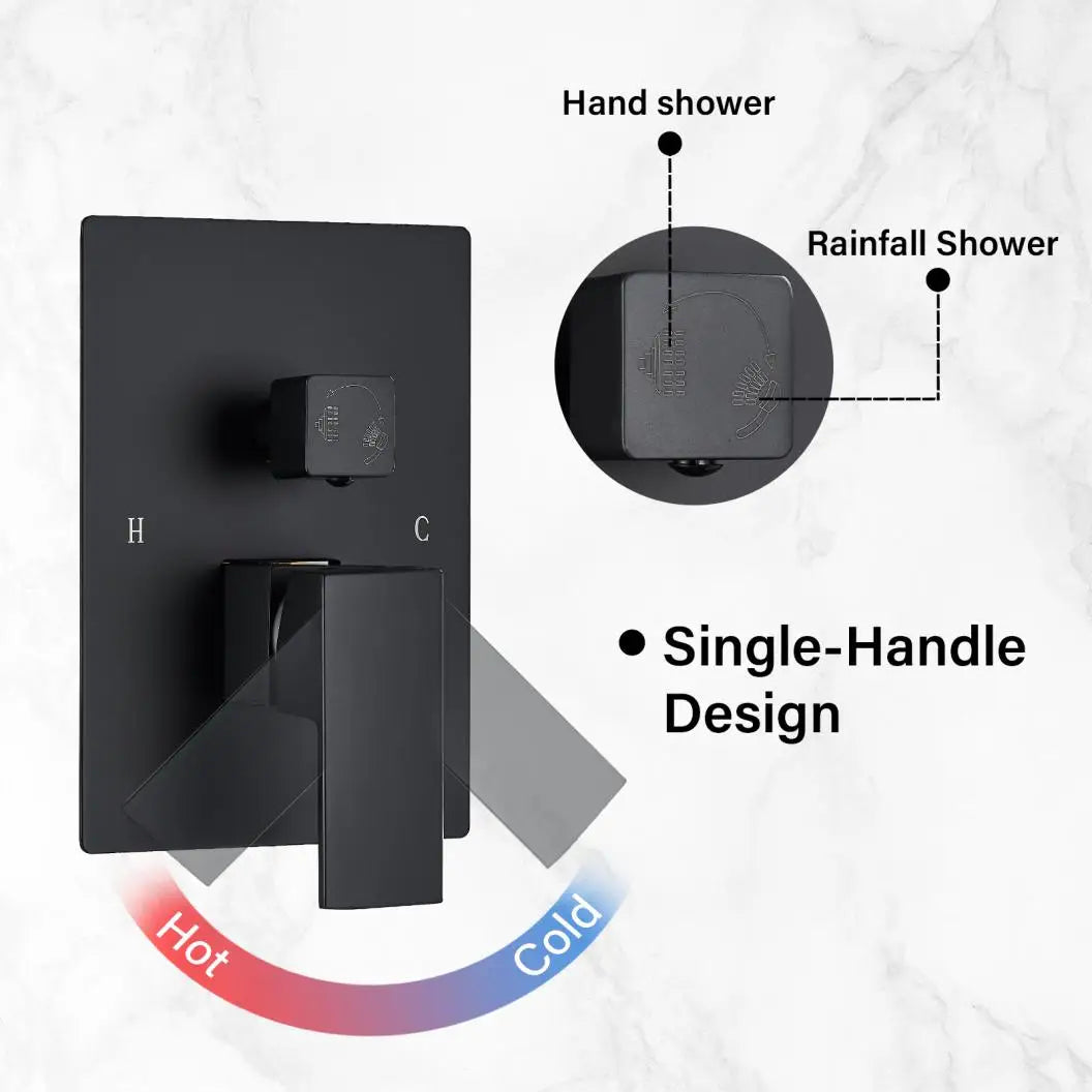MYQualife Wall Mounted Shower Mixer Tap Hot And Cold Dual Control Embedded Box Valve