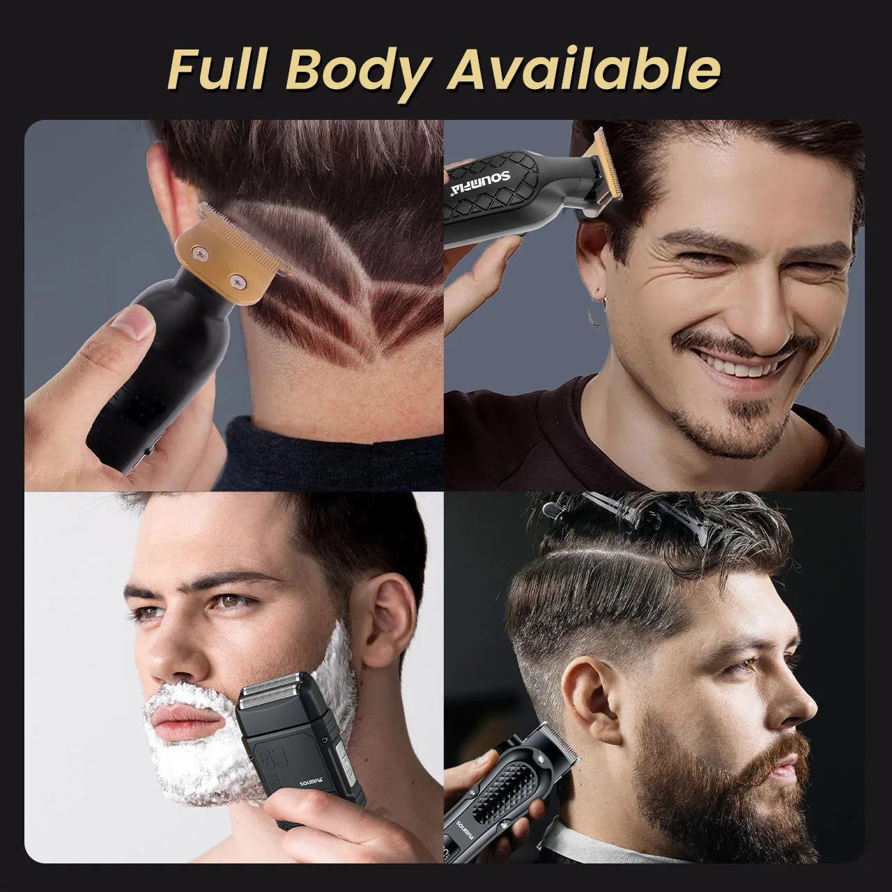 Solimpia Professional Hair Clipper Set Cordless Rechargeable Wet Dry For Men