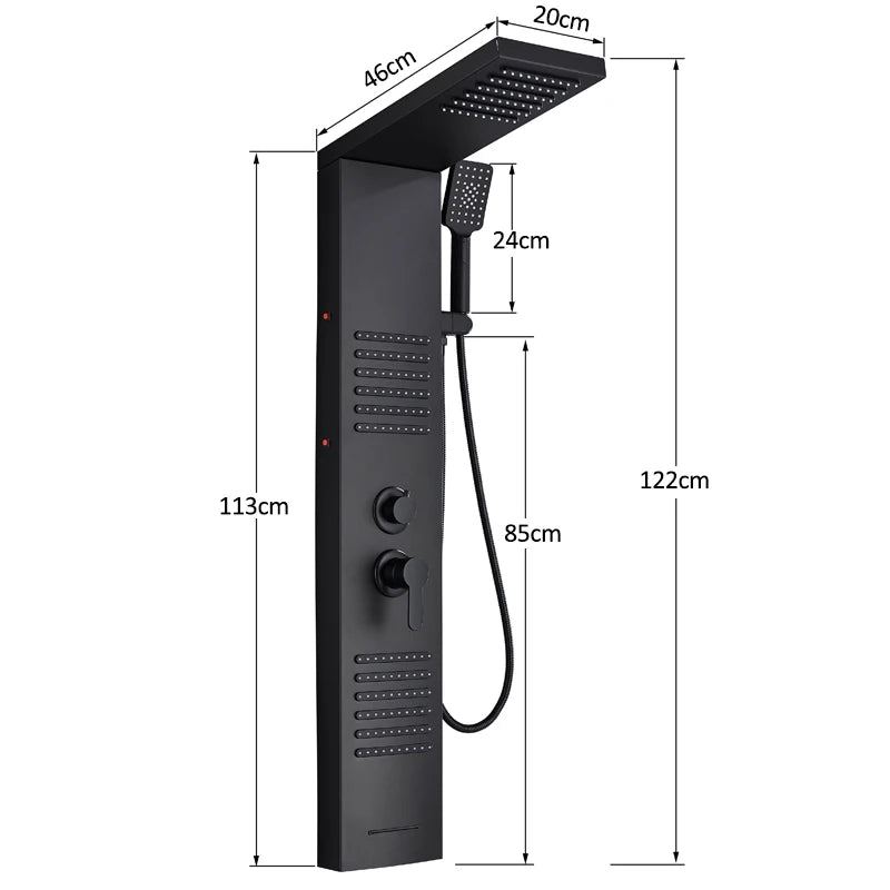 Quyanre LED Shower Panel Tower System Waterfall Massage