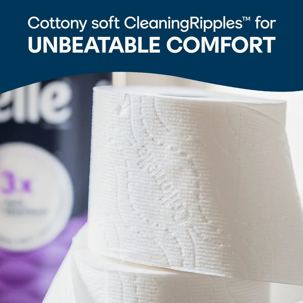Ultra Comfort Soft Toilet Paper 2 Ply 12 Mega Rolls Absorbent FSC Certified Virgin Wood Pulp