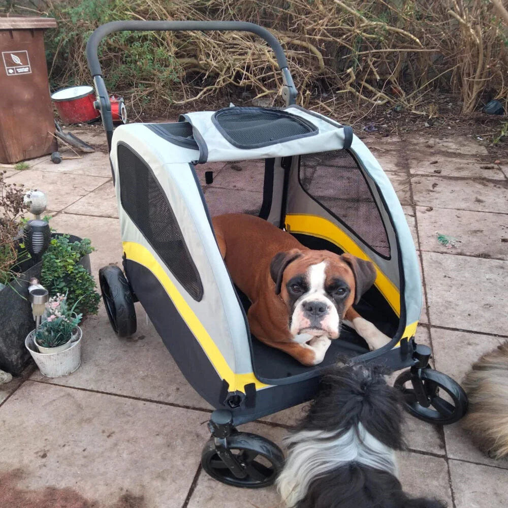 Dog Stroller Pram 4 Wheel Foldable Travel Jogger Wagon