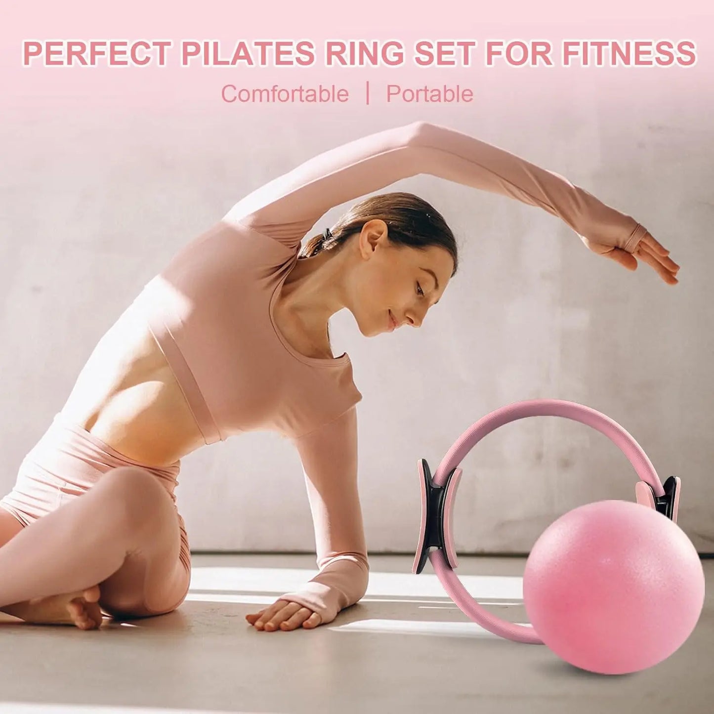 Complete Pilates Set with Ring, Ball, Weights & Bands for Home Workout - Yoga Essentials