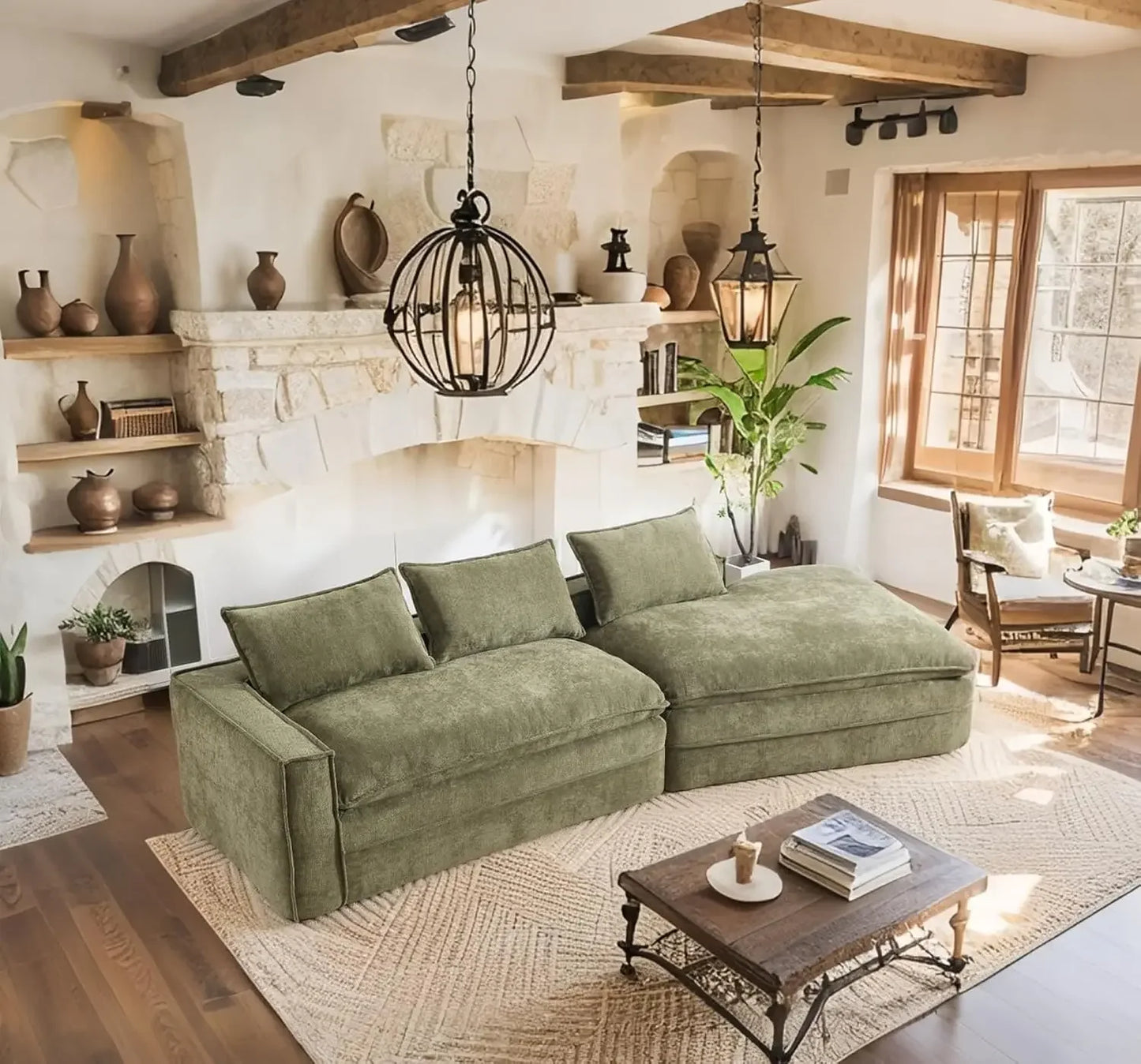 Luxuriously Stuffed Polyurethane Cloud Sofa Sectional For Living Room Indulgence