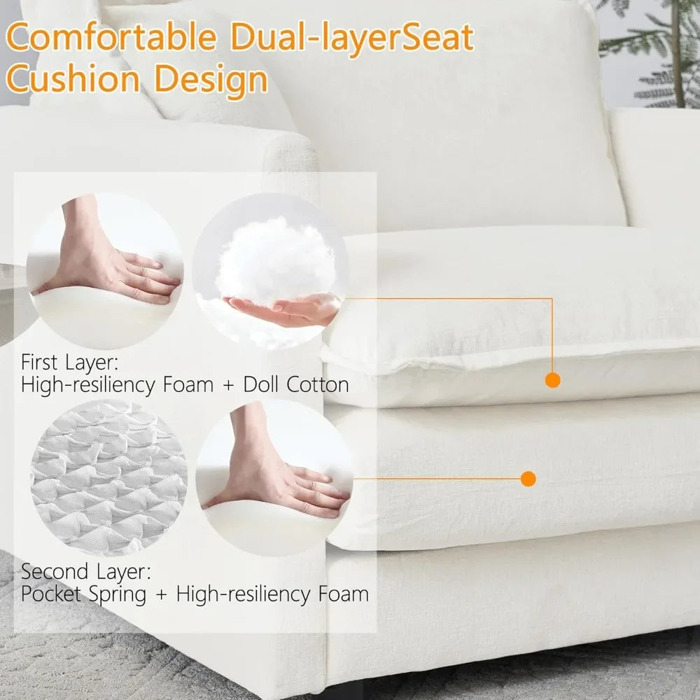 Modern Chenille Cloud Couch Loveseat Modular Sectional