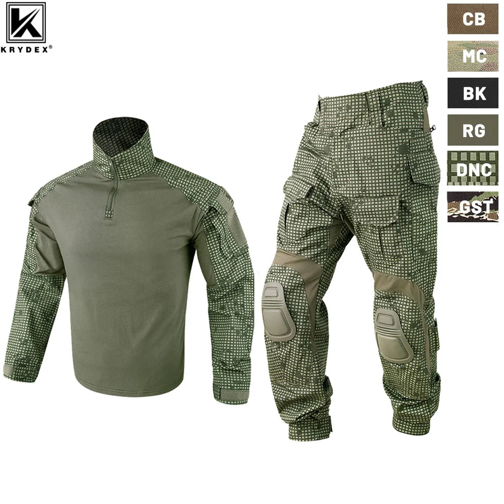 KRYDEX Tactical Camouflage Shirt and Pants Kit Combat Uniform