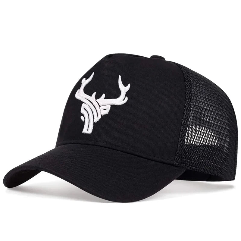 Antlers Embroidered Unisex Adjustable Baseball Cap Outdoor Sunscreen Hat