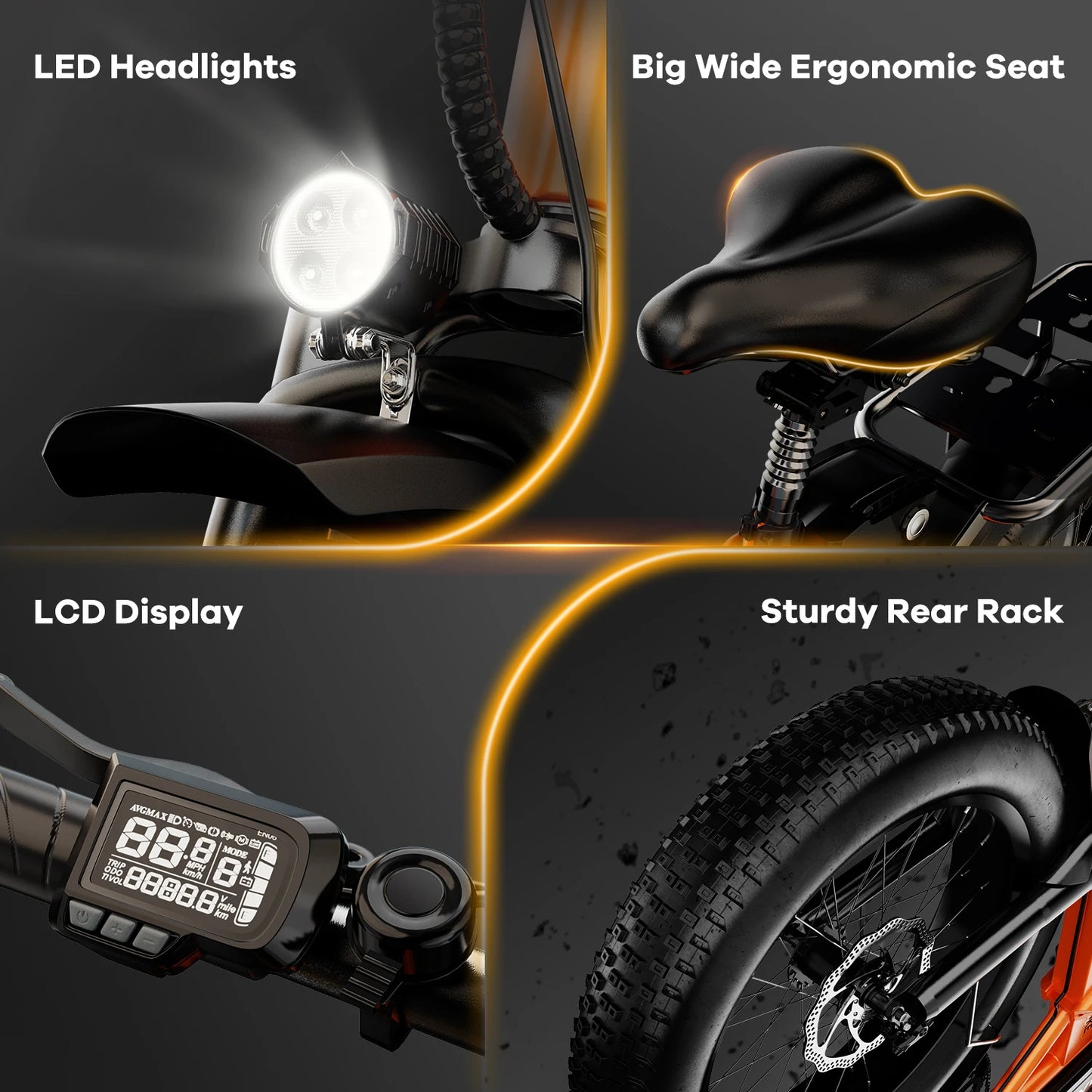 Cybervelo EK4 Folding Electric Bike 1000W 48V 20Ah Battery