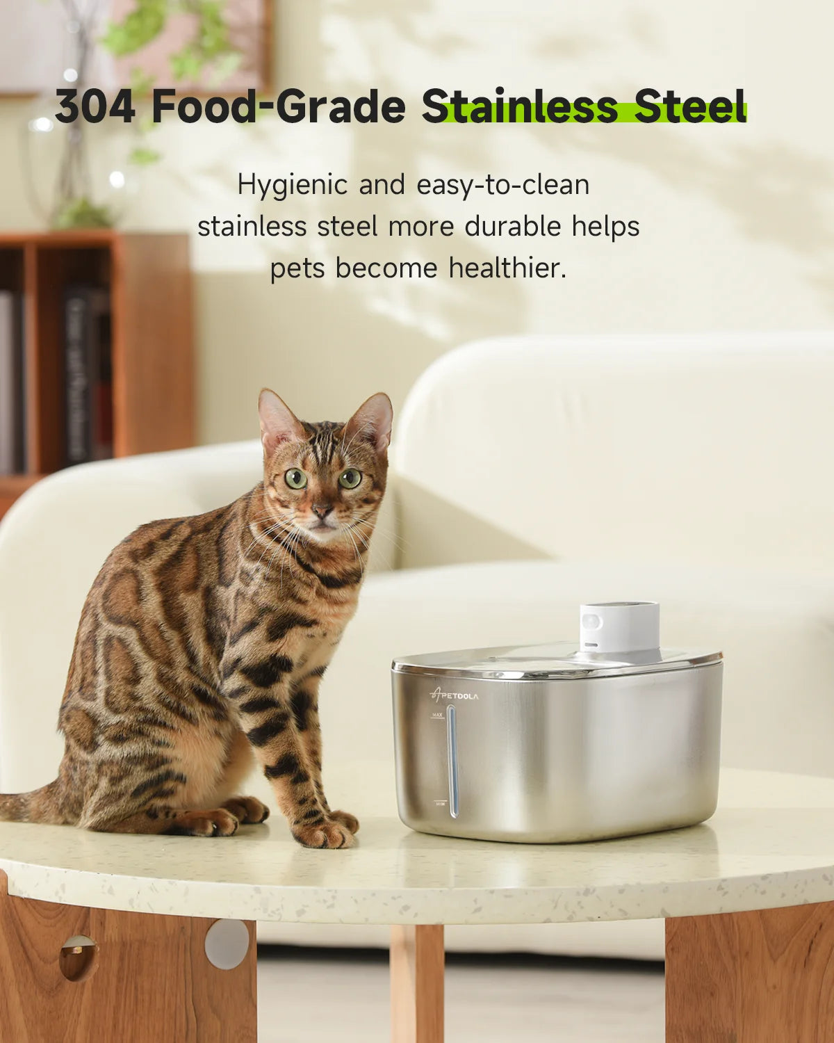 APETDOLA 4L Wireless Cat Water Fountain Auto Sensor Drinker