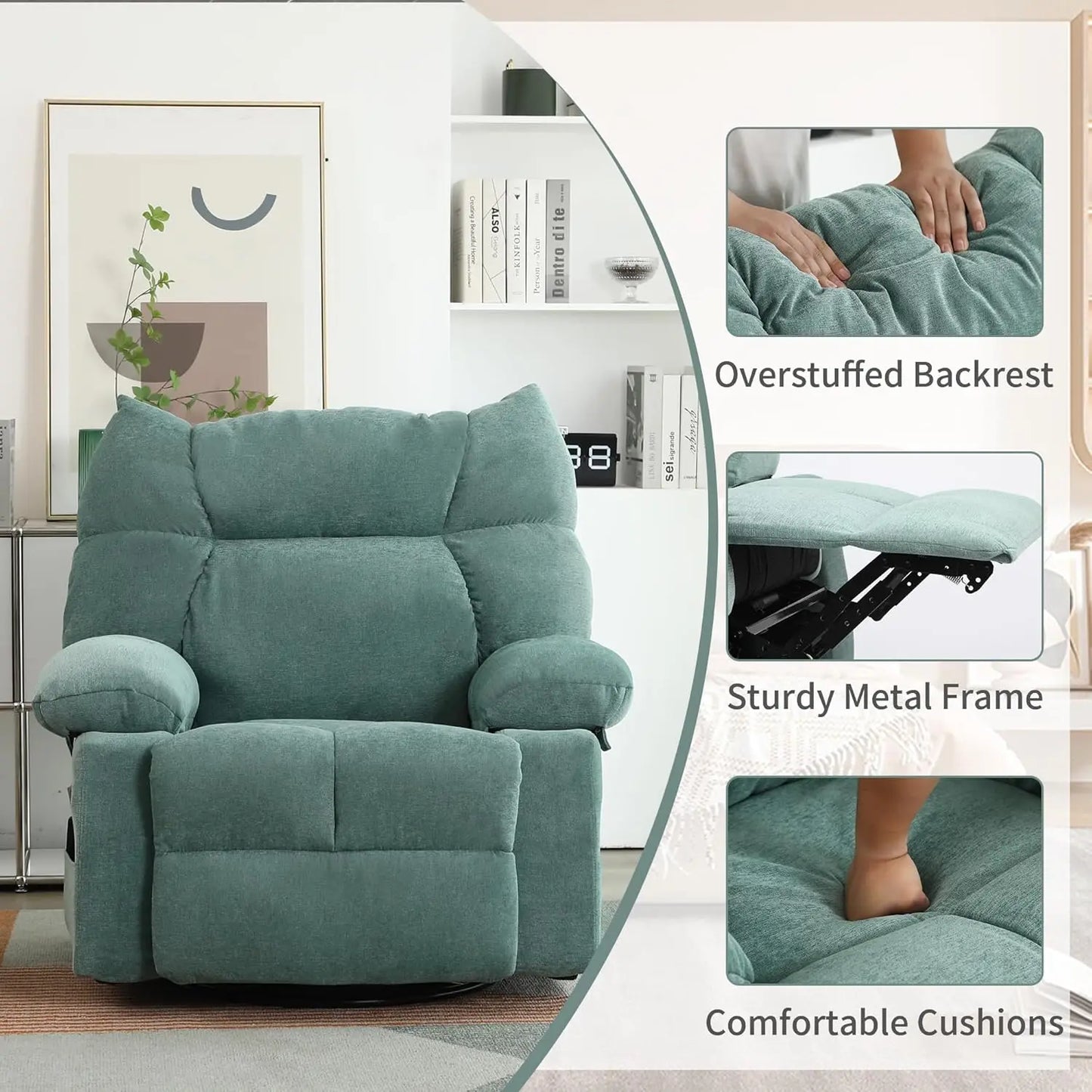 HUANZHUANG Ultracomfort Power Massage Recliner With Heat And Therapeutic Support