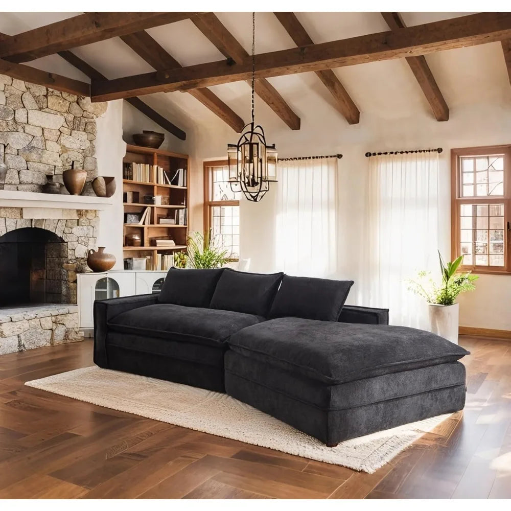 Luxuriously Stuffed Polyurethane Cloud Sofa Sectional For Living Room Indulgence