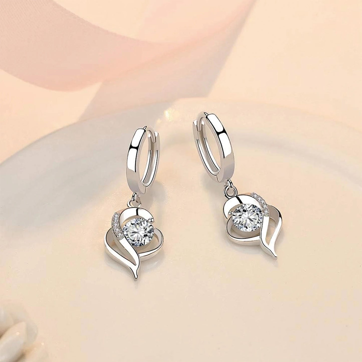Sterling Silver Moissanite Drop Earrings For Women Fine Jewelry