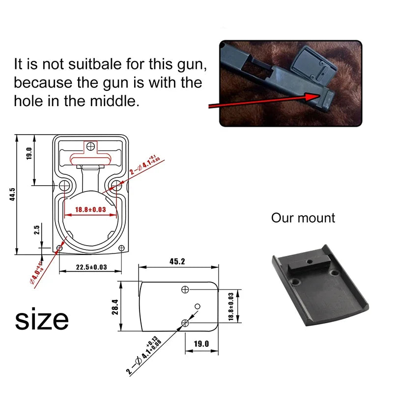 Bestsight Mini MR Red Dot Sight For Picatinny Rail Rifles