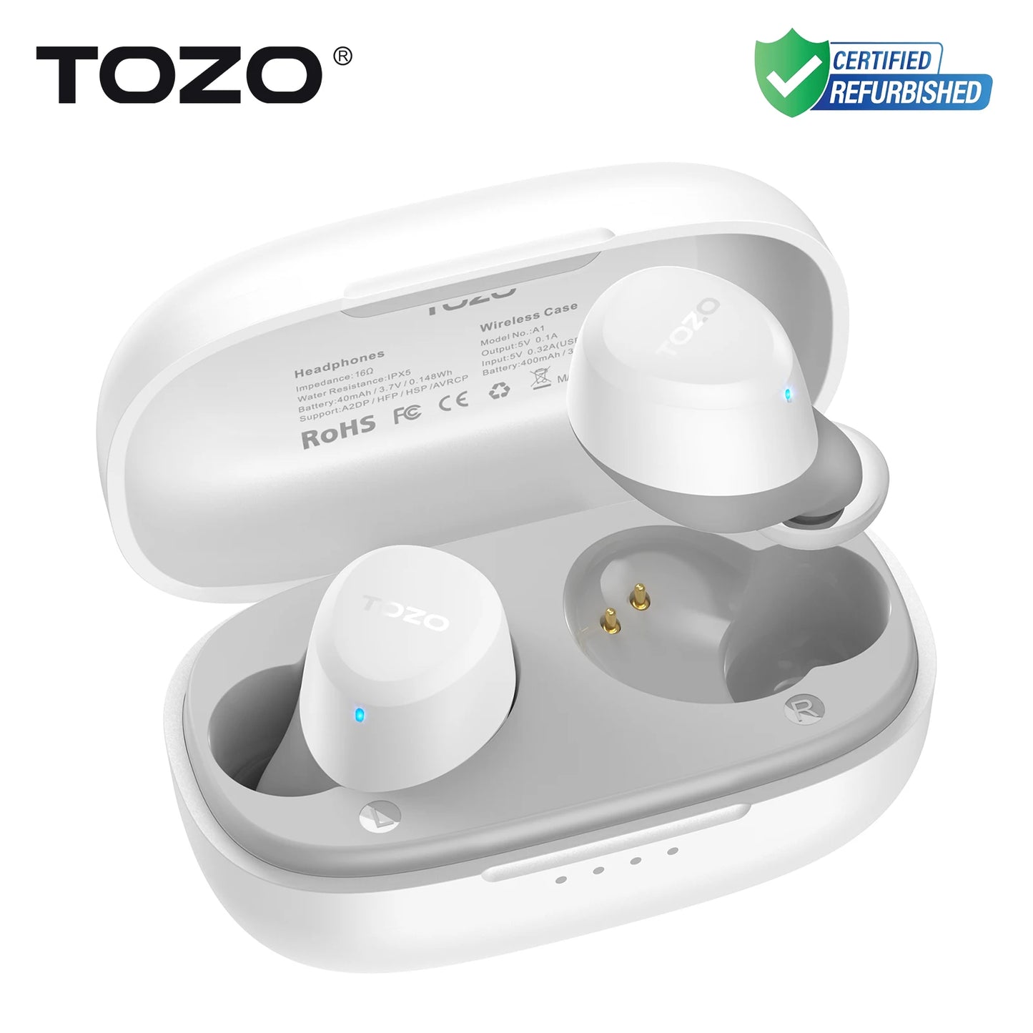 TOZO TWS Earbuds Wireless Bluetooth Headphones With Mic Waterproof