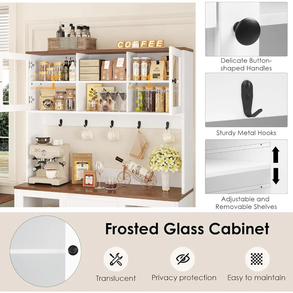Metal Kitchen Pantry Cabinet With 4 Drawers And 4 Doors