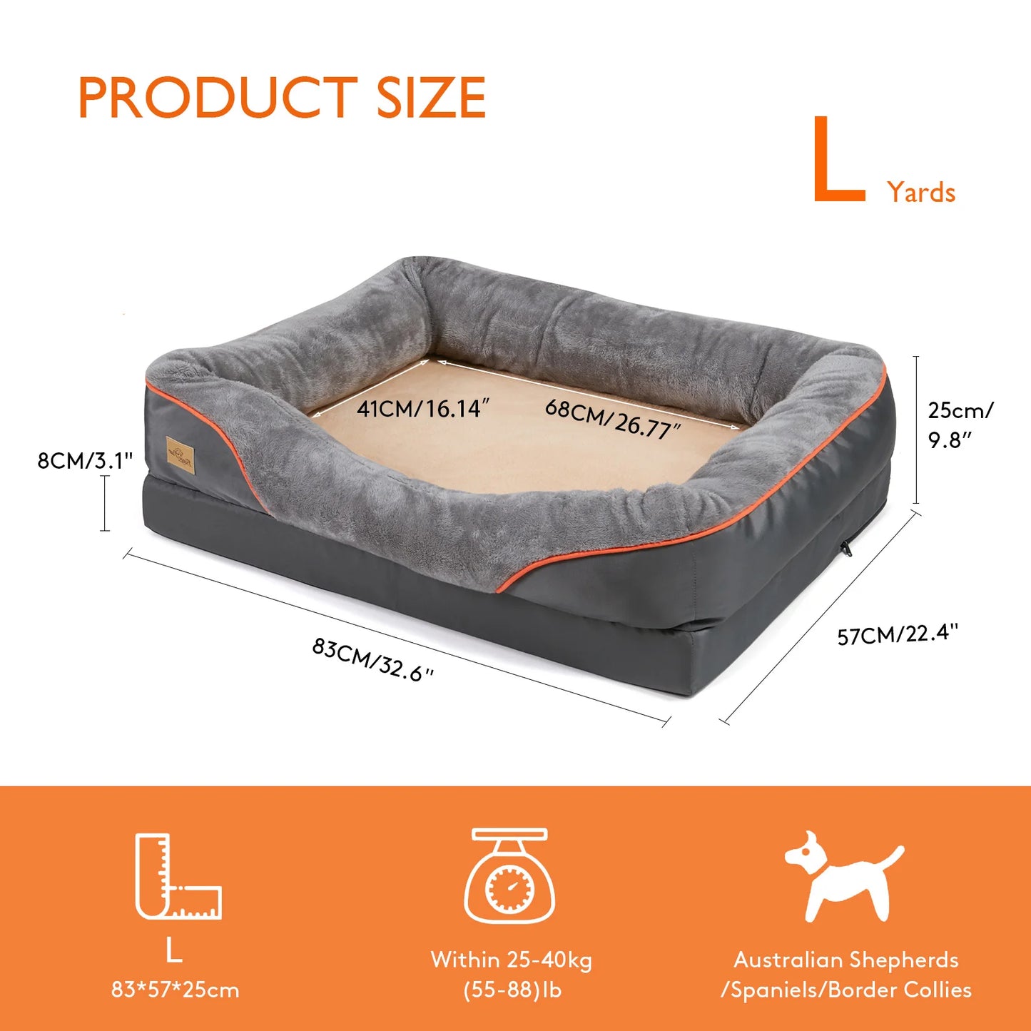 BINGOPAW Dog Bed With Removable Washable Cover