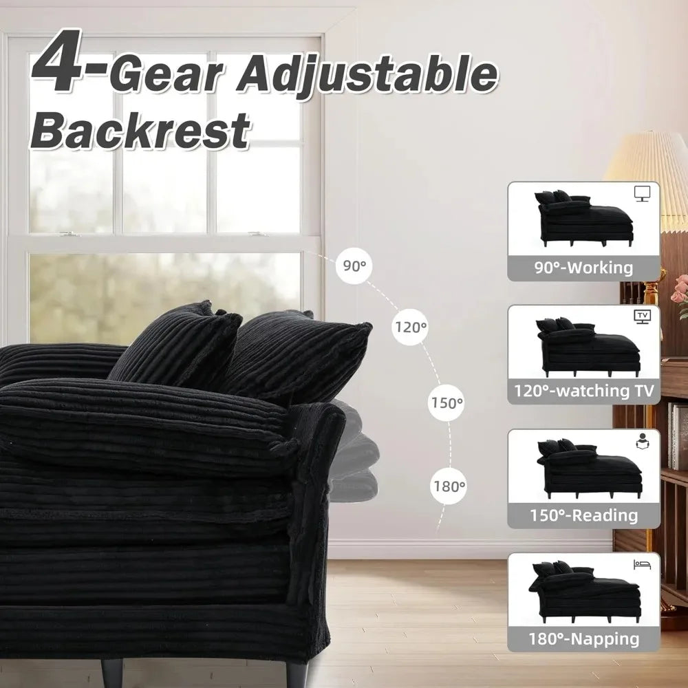Chaiselounge Indoor Sofa Bed With Adjustable Backrest Comfortable Seating Durable