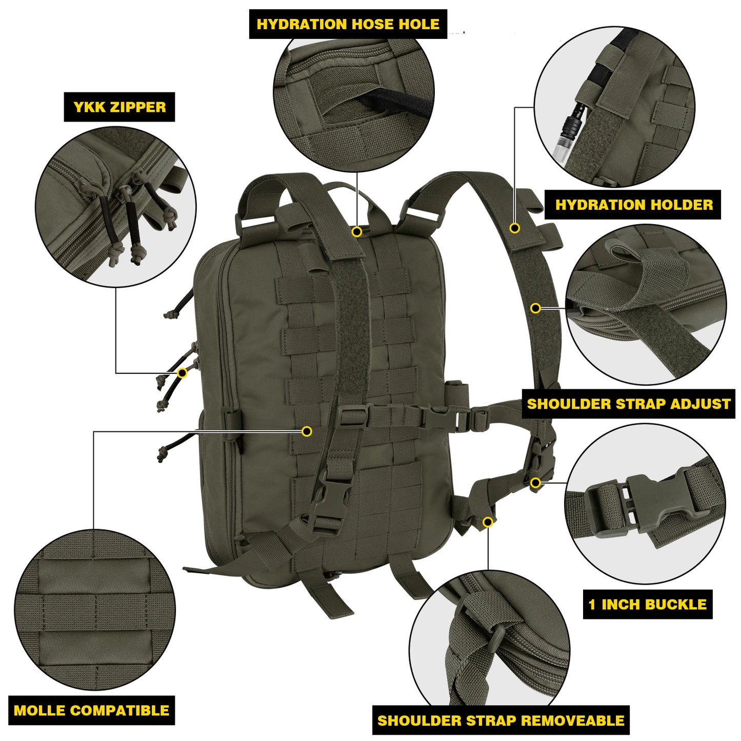 KRYDEX D3 Flatpack Backpack Upgraded Assaulter Hydration MOLLE Pack