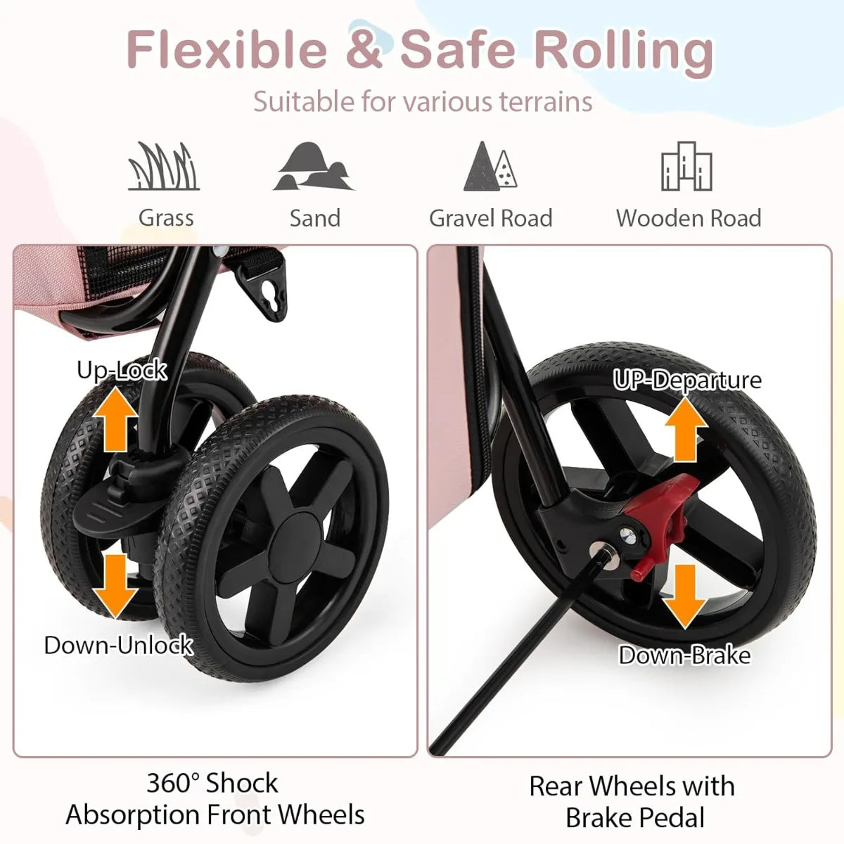 XMSJ Giantex Double Pet Stroller With Detachable Carrier Bags