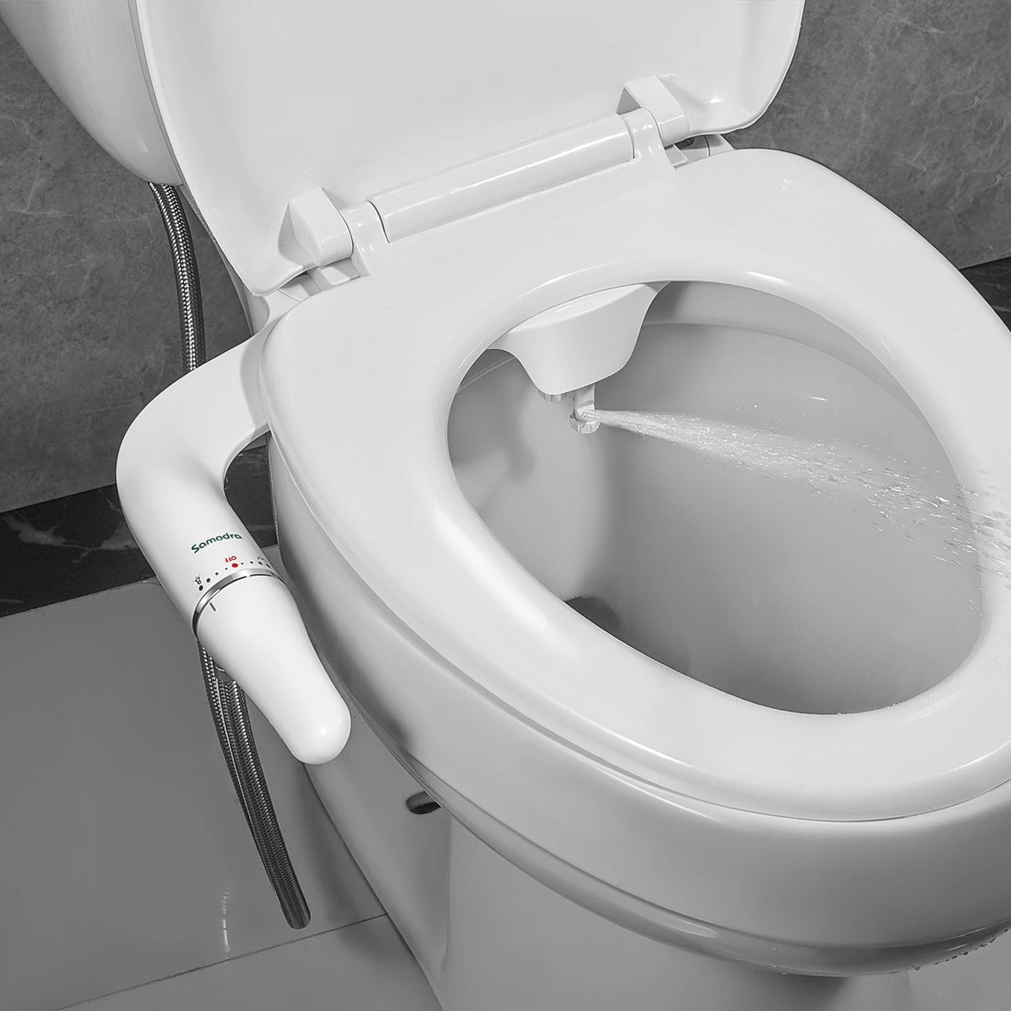 SAMODRA Ultra Slim Bidet Toilet Seat Attachment With Adjustable Water Pressure For Bathroom